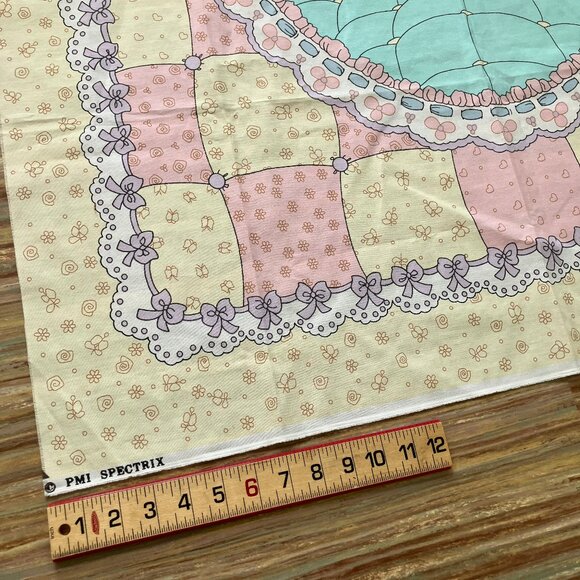 Precious Moments Crib Size Fabric Panel Pink/Yellow Vintage Spectrix 35x44" - Picture 2 of 4